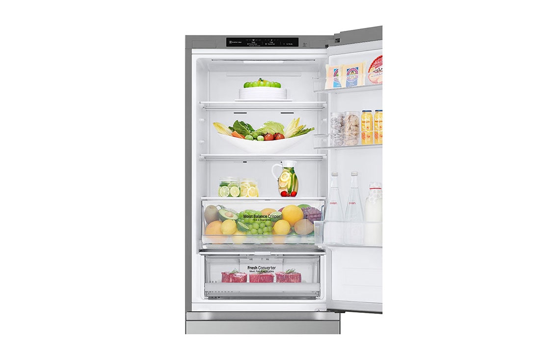 LG Хладилник c долна камера, DoorCooling+™ технология, 344L капацитет, Изглед от дясната страна, GBV3100DPY, thumbnail 4