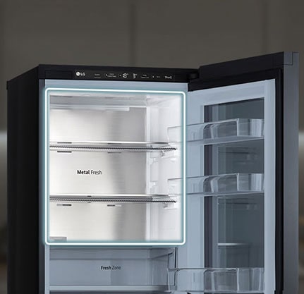 Свежа зона вътре в хладилника.