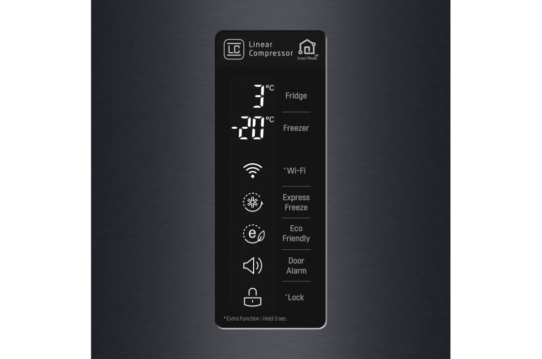 LG Хладилник с долен фризер, Wi-Fi, TOTAL NO FROST, линеен компресор с 10 години гаранция, черен мат, GBB60MCFFS, thumbnail 6