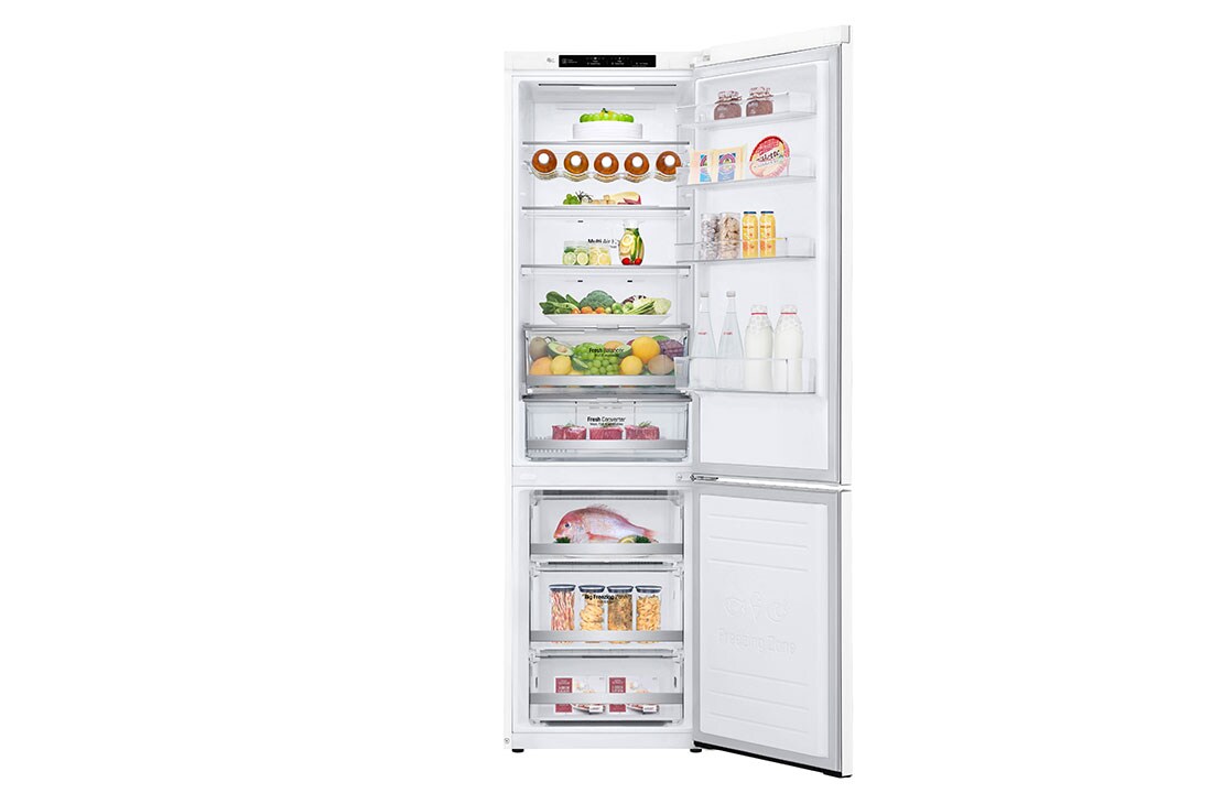 LG Хладилник c долна камера, DoorCooling⁺™ технология, 384L капацитет, GBB72SWEFN-front open food, GBB72SWEFN, thumbnail 2