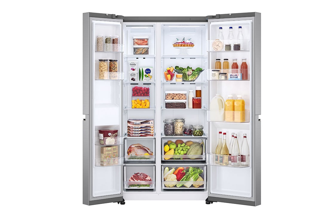 LG Side-by-Side хладилник, DoorCooling<sup>+</sup>™ технология, 655L капацитет, GSBV70PZTM, GSBV70PZTM, thumbnail 2