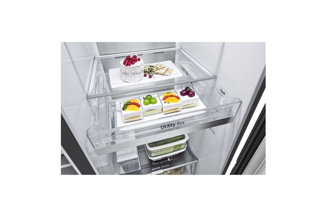 LG InstaView Door-in-Door™ Side-by-Side хладилник, DoorCooling<sup>+</sup>™ и ThinQ™ технология, 635L капацитет, GSXV91MCAF, GSXV91MCAF, thumbnail 8