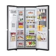 LG InstaView Door-in-Door™ Side-by-Side хладилник, DoorCooling<sup>+</sup>™ и ThinQ™ технология, 635L капацитет, GSXV91MCAF, GSXV91MCAF, thumbnail 2