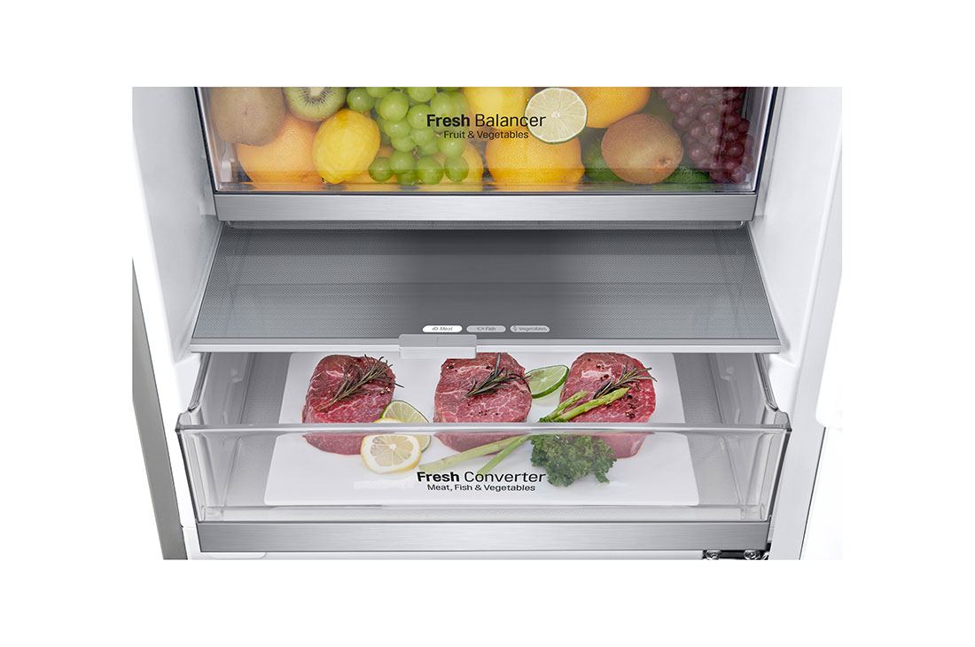 LG Хладилник c долна камера, DoorCooling<sup>+</sup>™ и ThinQ™ технология, 384L капацитет, GBB72MBUBN, GBB72MBUBN, thumbnail 4