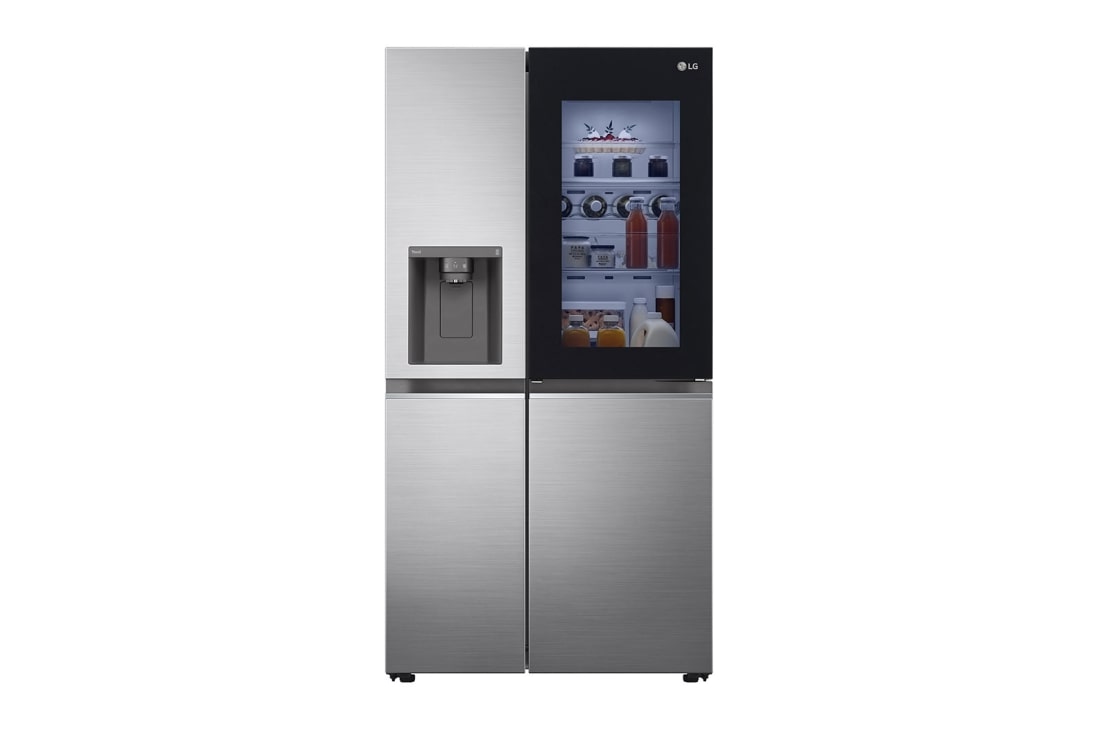 LG InstaView Door-in-Door™ Side-by-Side хладилник, DoorCooling<sup>+</sup>™ и ThinQ™ технология, 635L капацитет, GSXV80PZLE, GSXV80PZLE
