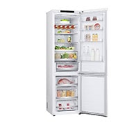 LG Хладилник c долна камера, DoorCooling+™ технология, 387L капацитет, Отворена лява врата с изглед към храната, GBV7280CSW, thumbnail 13
