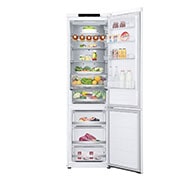 LG Хладилник c долна камера, DoorCooling+™ технология, 387L капацитет, Отворена предна врата с изглед към храната, GBV7280CSW, thumbnail 2