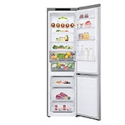 LG Хладилник c долна камера, DoorCooling+™ технология, 387L капацитет, Отворена предна врата с изглед към храната, GBV3200CPY, thumbnail 2