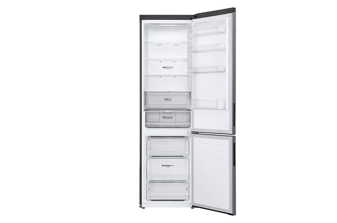 LG Хладилник c долна камера, DoorCooling<sup>+</sup>™ и ThinQ™ технология, 384L капацитет, Отворена предна врата без изглед към храната, GBP62DSXCC1, thumbnail 3