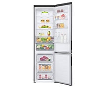 LG Хладилник c долна камера, DoorCooling<sup>+</sup>™ и ThinQ™ технология, 384L капацитет, Отворена предна врата с изглед към храната, GBP62DSXCC1, thumbnail 2