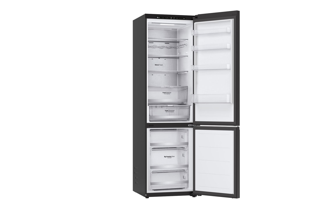 LG Хладилник c долна камера, DoorCooling+™ и ThinQ™ технология, 387L капацитет, Отворена лява врата без изглед към храната, GBB72TW9DQ, thumbnail 11