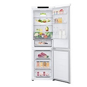 LG Хладилник c долна камера, DoorCooling+™ технология, 344L капацитет, Отворена предна врата с изглед към храната, GBV3100DSW, thumbnail 2