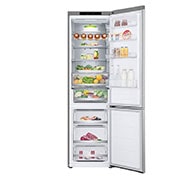 LG Хладилник c долна камера, DoorCooling+™ технология, 387L капацитет, Отворена предна врата с изглед към храната, GBV7280AMB, thumbnail 2