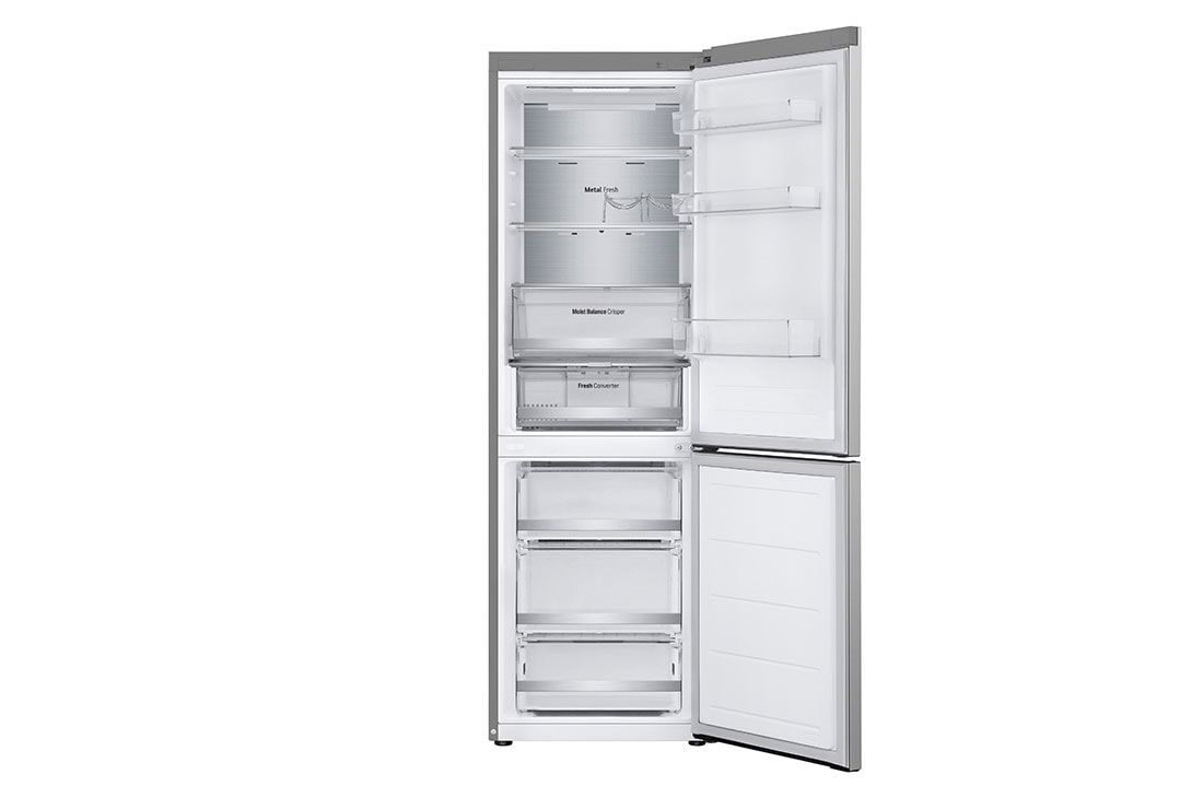 LG Хладилник c долна камера, DoorCooling⁺™ технология, 344L капацитет, Отворена предна врата без изглед към храната, GBV5150DPY, thumbnail 4