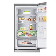 LG Хладилник c долна камера, DoorCooling⁺™ технология, 344L капацитет, Отворена предна врата с изглед към храната, GBV5150DPY, thumbnail 9