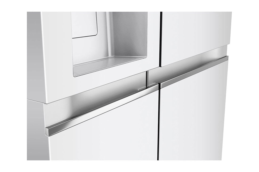 LG Side-by-Side хладилник, DoorCooling+™ технология, 635L капацитет, Детайлен изглед на дръжката, GSLV71SWTE, thumbnail 8