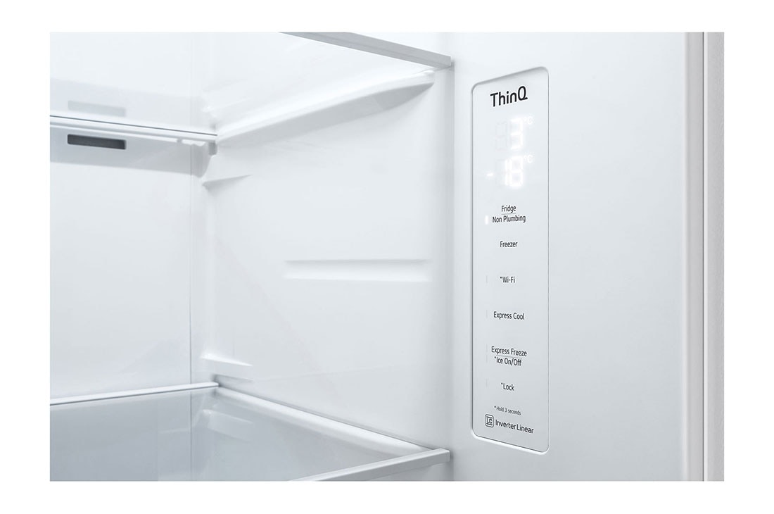 LG Side-by-Side хладилник, DoorCooling+™ технология, 635L капацитет, Изглед на поставката за лед , GSLV71SWTE, thumbnail 9