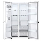 LG Side-by-Side хладилник, DoorCooling+™ технология, 635L капацитет, Отворена предна врата без изглед към храната, GSLV71SWTE, thumbnail 3