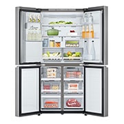 LG Multi-Door хладилник, ThinQ™ технология, 508L капацитет, Отворена предна врата с изглед към храната, GML861PYPE, thumbnail 5