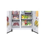 LG InstaView™ Side-by-Side хладилник, DoorCooling+™ и ThinQ™ технология, 635L капацитет, Чекмедже без храна, GSGV81PYLL, thumbnail 11
