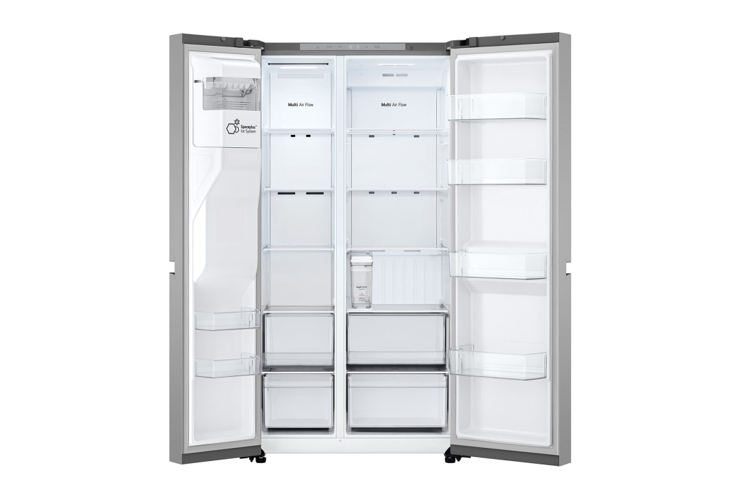 LG Side-by-Side хладилник, 641L капацитет, Отворена предна врата без изглед към храната, GSLC41PYPE, thumbnail 3