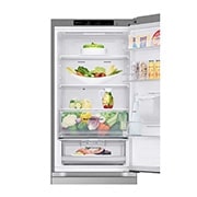 LG Хладилник c долна камера, DoorCooling+™ технология, 343L капацитет, Предна горна врата, отворена с изглед към храната, GBF3102DPY, thumbnail 11