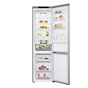 LG Хладилник c долна камера, DoorCooling+™ технология, 387L капацитет, Отворена предна врата с изглед към храната, GBV22L0EPY, thumbnail 2