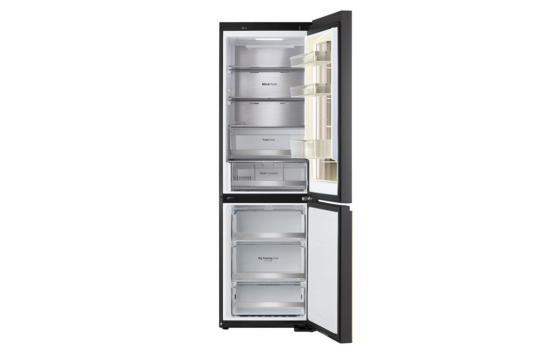 LG InstaView™ с MoodUP™ хладилник с долна камера ThinQ™ технология, 352 L капацитет, Отворена предна врата без изглед към храната, GBG719MDNN, thumbnail 3