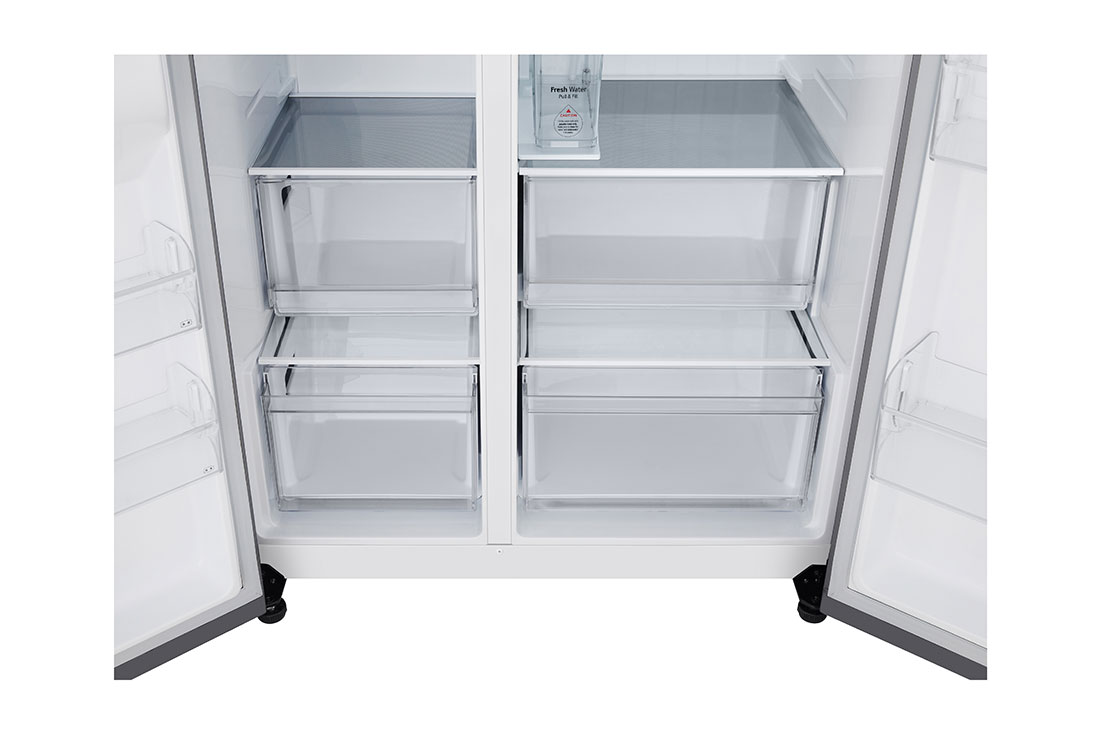 LG Door-in-Door™ Side-by-Side хладилник, 641L капацитет, Изглед на поставката за лед , GSJC41PYPE, thumbnail 9