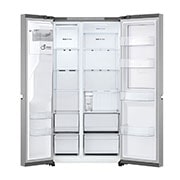 LG Door-in-Door™ Side-by-Side хладилник, 641L капацитет, Отворена лява врата с изглед към храната, GSJC41PYPE, thumbnail 4
