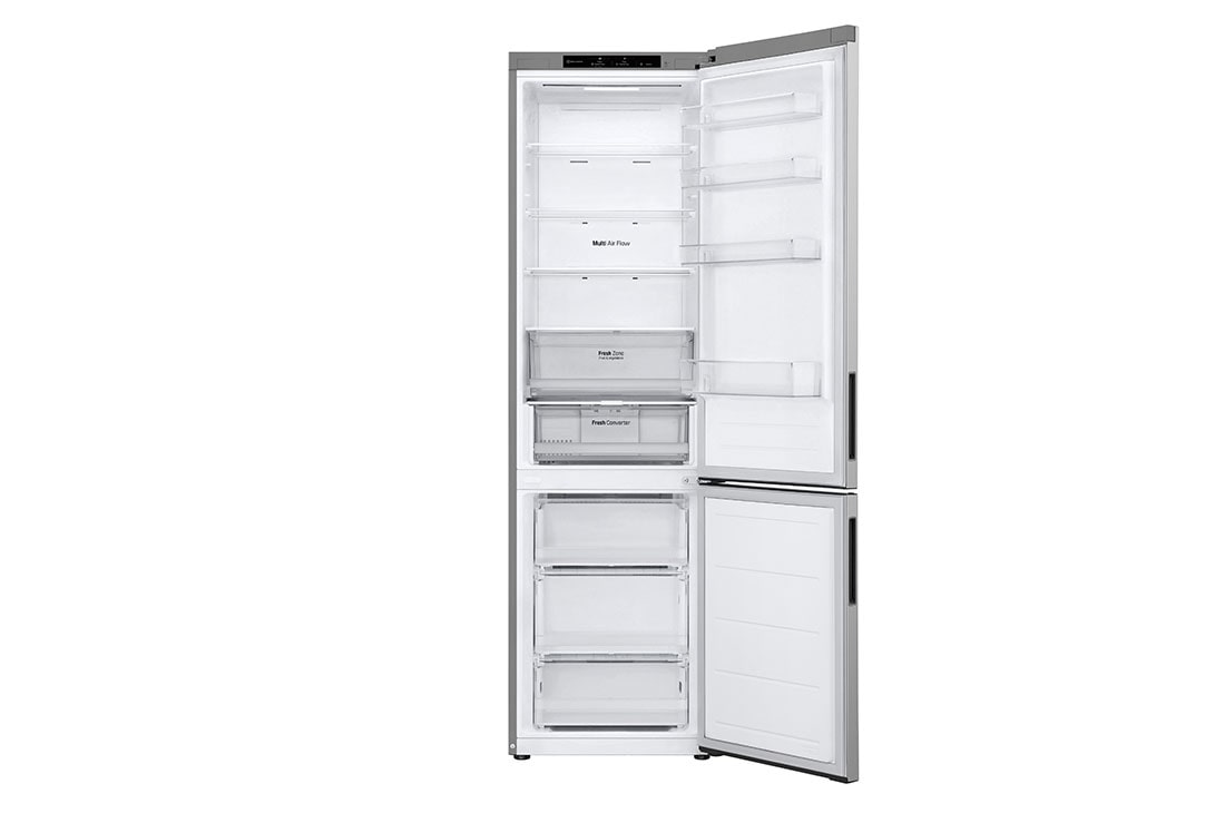 LG Хладилник c долна камера, DoorCooling⁺™ технология, 387L капацитет, Отворена предна врата без изглед към храната, GBV22NCCPY, thumbnail 3