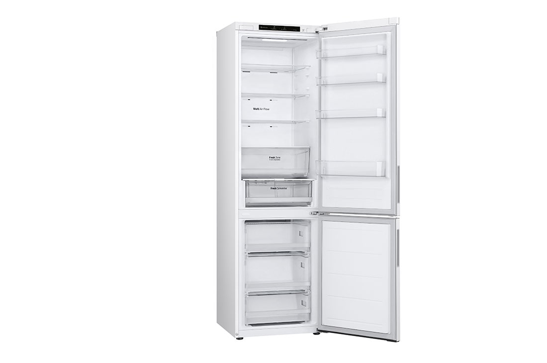 LG Хладилник c долна камера, DoorCooling⁺™ технология, 387L капацитет, Отворена лява врата без изглед към храната, GBV22NCCSW, thumbnail 13