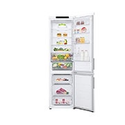 LG Хладилник c долна камера, DoorCooling⁺™ технология, 387L капацитет, Отворена предна врата с изглед към храната, GBV22NCCSW, thumbnail 2