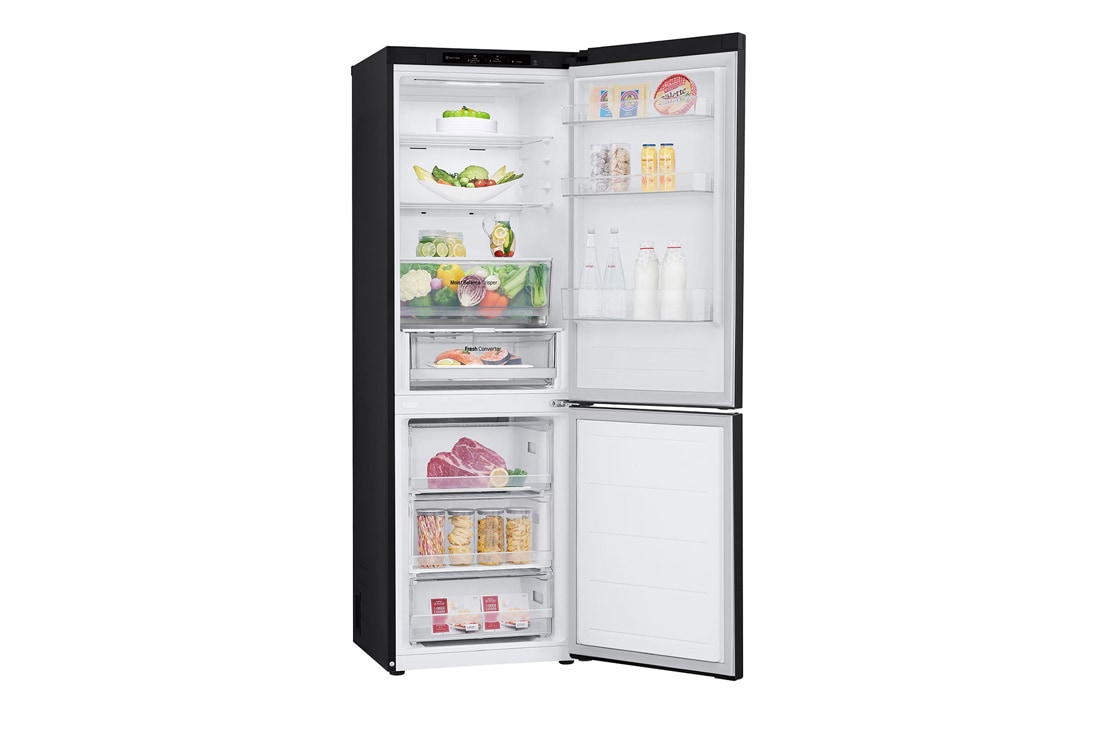 LG Хладилник c долна камера, Fresh Converter и ThinQ™ технология, 344L капацитет, Отворена лява врата без изглед към храната, GBV3100AEP, thumbnail 14