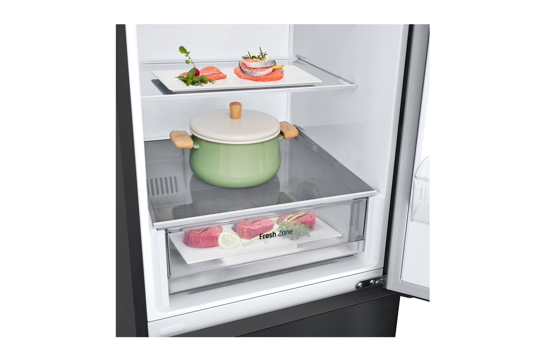 LG Хладилник c долна камера, DoorCooling+™ технология, 344L капацитет, Drawer_Food2, GBV21L0EEP, thumbnail 5