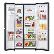 LG Side-by-Side хладилник, 638L капацитет, Отворена предна врата с изглед към храната, GSLC40EPPE, thumbnail 2