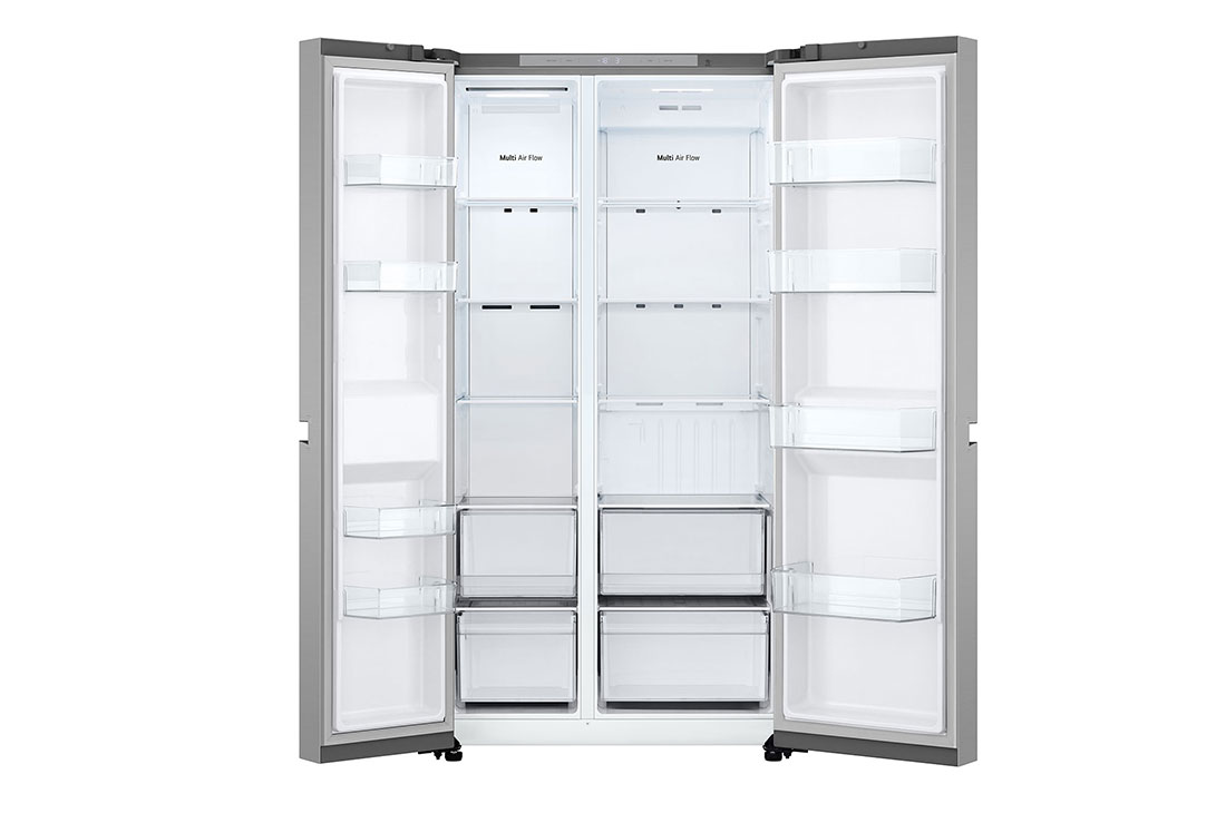LG Side-by-Side хладилник, 664L капацитет, Отворена предна врата без изглед към храната, GSBC40PYPE, thumbnail 3