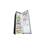 LG Хладилник с една врата, DoorCooling+™ технология, 386L капацитет, Отворена лява врата с изглед към храната, GLT51MCGSF, thumbnail 8