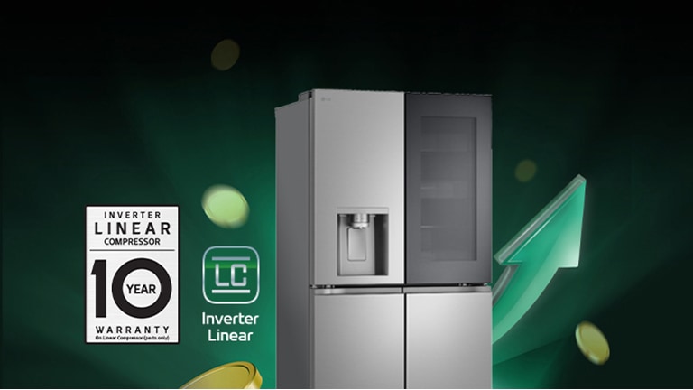 LG Multi-door frižider sa Inverter Linear Compressor tehnologijom i logom za 10 godina garancije.