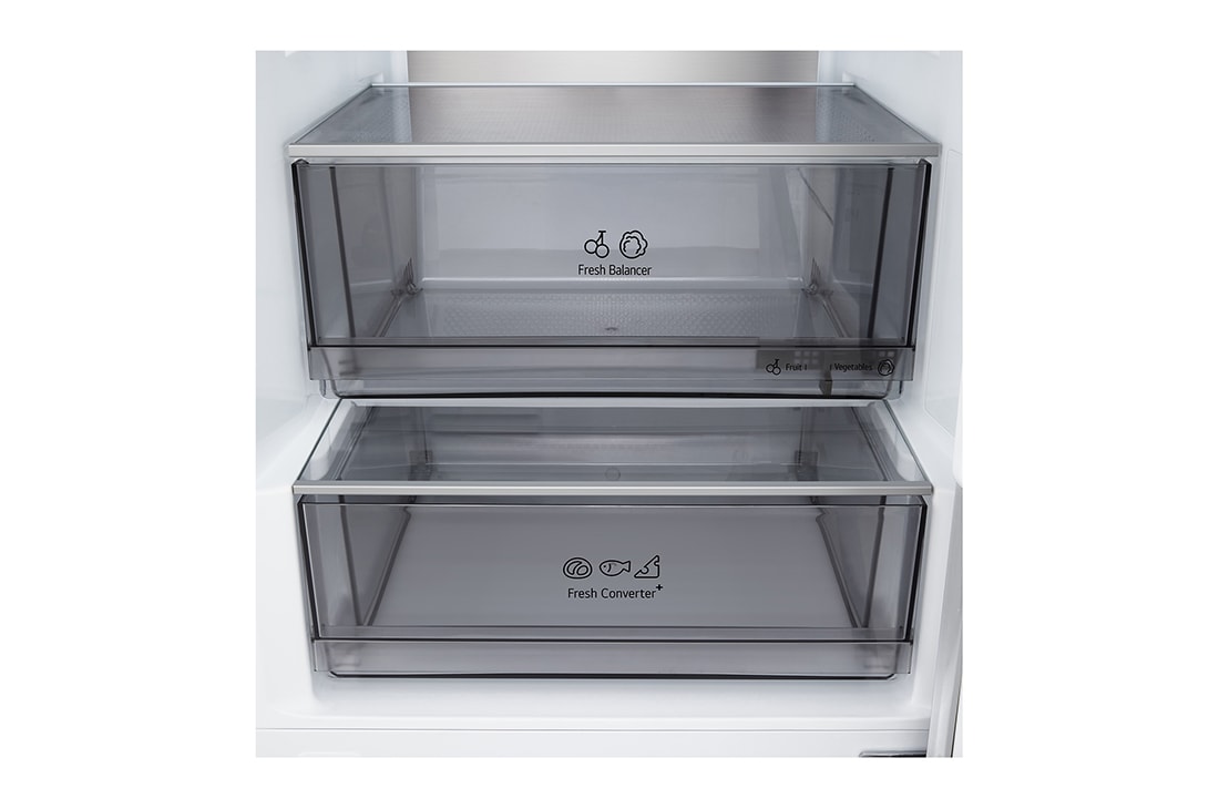 LG Хладилник c долна камера, DoorCooling+™ и ThinQ™ технология, 375L капацитет, Изглед на поставката за лед 2, GBBS525CPY, thumbnail 6