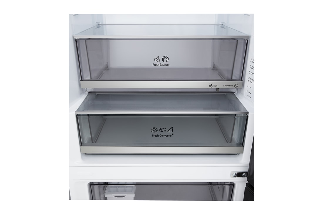 LG Хладилник c долна камера, DoorCooling+™ и ThinQ™ технология, 465L капацитет, Изглед на поставката за лед 2, GBBW322CPY, thumbnail 6