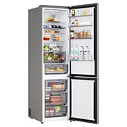 LG Хладилник c долна камера, DoorCooling+™ и ThinQ™ технология, 375L капацитет, Отворена лява врата с изглед към храната, GBBS524CPY, thumbnail 11