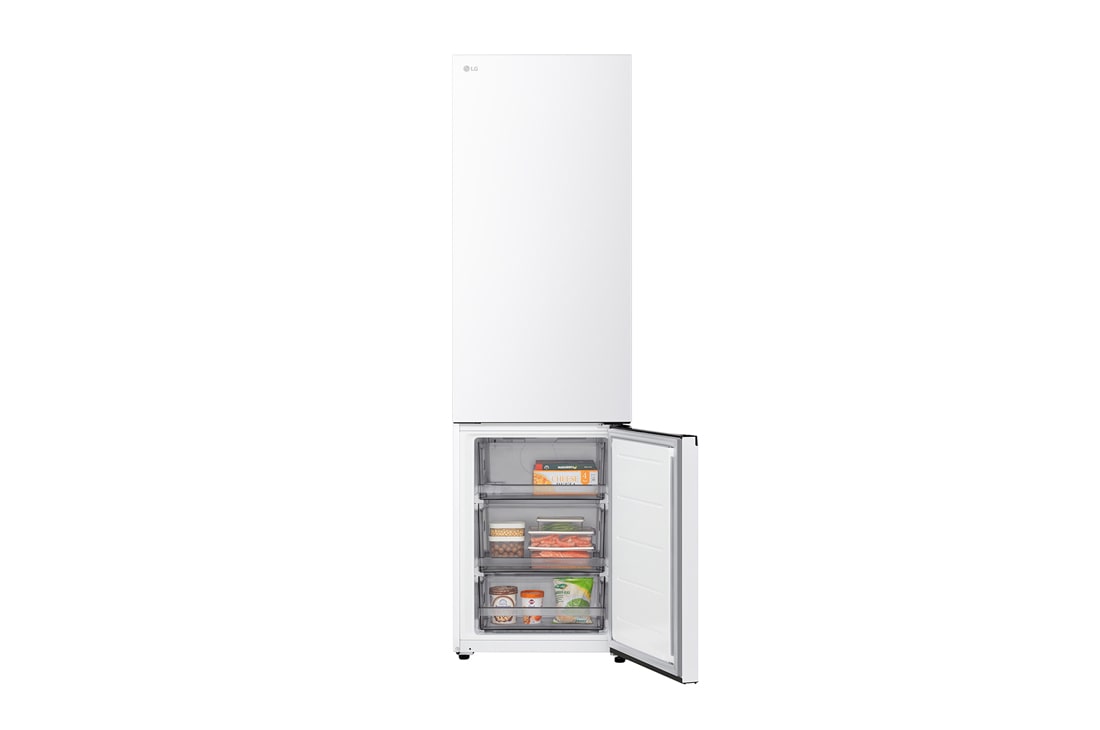 LG Хладилник c долна камера, DoorCooling+™ и ThinQ™ технология, 375L капацитет, Изглед на поставката за лед 2, GBBSJ2CCSW, thumbnail 6