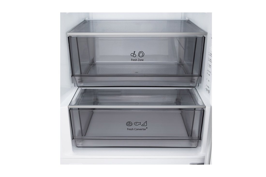 LG Хладилник c долна камера, DoorCooling+™ и ThinQ™ технология, 375L капацитет, Изглед отпред, GBBSJ2CCSW, thumbnail 10