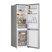 LG Хладилник c долна камера, DoorCooling+™ и ThinQ™ технология, 333L капацитет, Отворена лява врата с изглед към храната, GBBSJ1CCPY, thumbnail 9