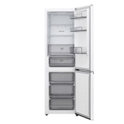 LG Хладилник c долна камера, DoorCooling+™ и ThinQ™ технология, 333L капацитет, Отворена предна врата с изглед към храната, GBBSJ10ESW, thumbnail 2