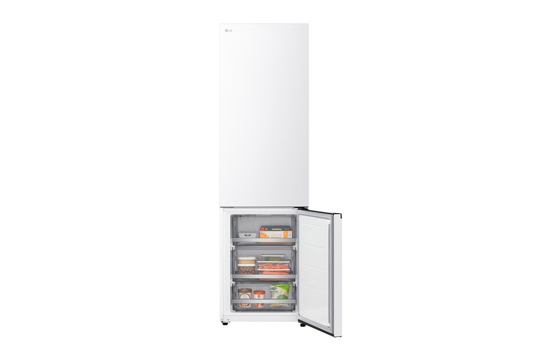 LG Хладилник c долна камера, DoorCooling+™ и ThinQ™ технология, 375L капацитет, Изглед на поставката за лед 2, GBBS726CSW, thumbnail 7