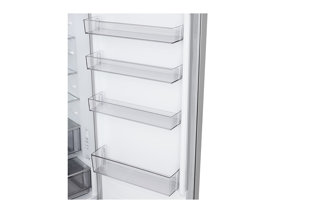 LG Хладилник c долна камера, DoorCooling+™ и ThinQ™ технология, 375L капацитет, Изглед на поставката за лед , GBBSJ20DPY, thumbnail 8