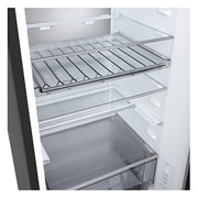 LG Хладилник c долна камера, DoorCooling+™ и ThinQ™ технология, 375L капацитет, Отворена лява врата с изглед към храната, GBBS524CEV, thumbnail 10