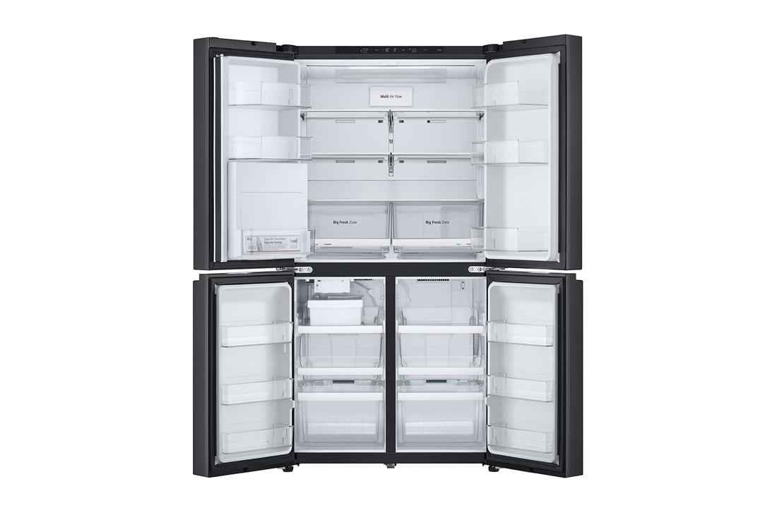 LG Multi-Door хладилник, DoorCooling+™ и ThinQ™ технология, 645L капацитет, Отворена предна врата без изглед към&nbsp;храната, GMF960EV2E, thumbnail 3